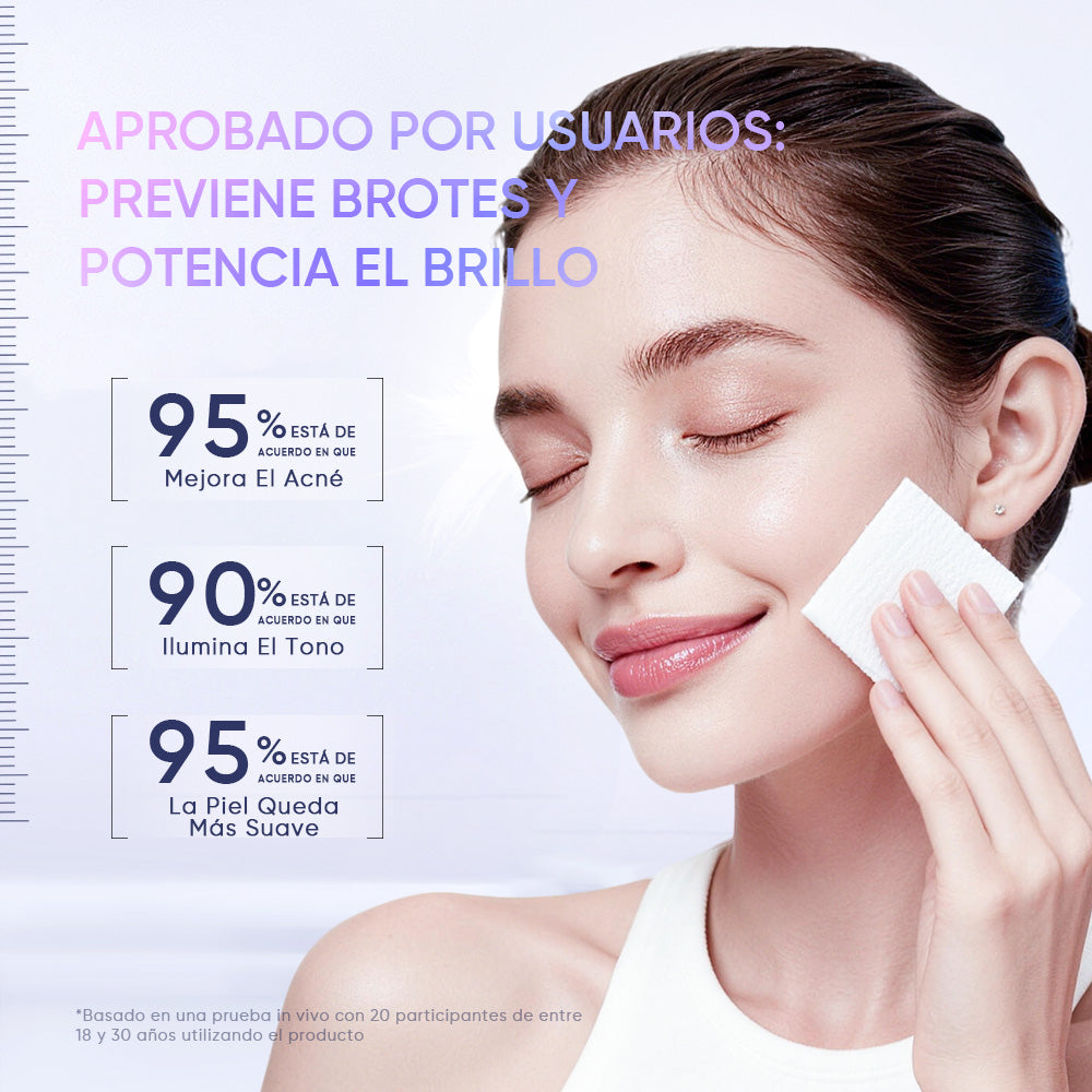 Toallitas exfoliantes AHA, BHA y PHA