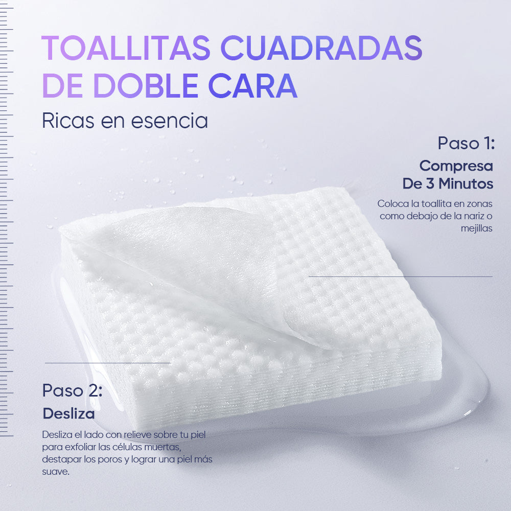 Toallitas exfoliantes AHA, BHA y PHA